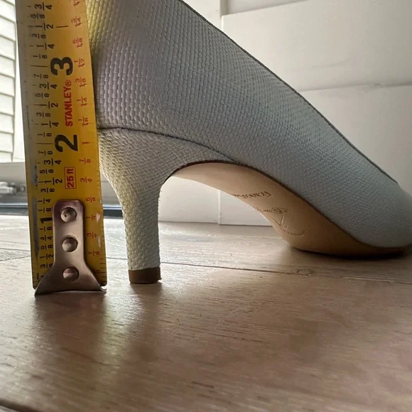 Franco Sarto Women's Light blue woven Textured Heels - Picture 2 of 7